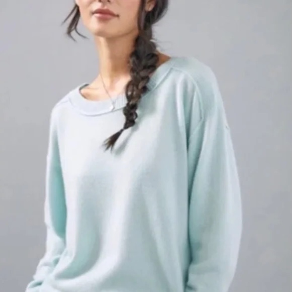 Anthropologie Pilcro Emmeline boatneck pale blue cashmere sweater